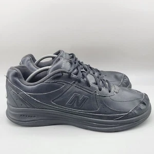 New Balance 577 Walking Sneakers Men Size 11.5 B Black Leather Comfort Low Shoes - Picture 1 of 8