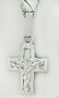 Lab White Sapphires Cross Pendant Necklace 10k White Gold - Free Shipping - Nwt