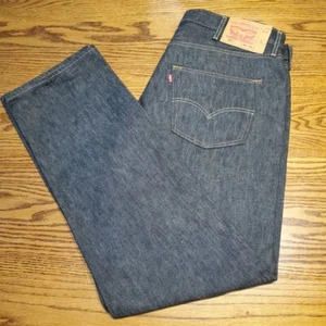 Levi's 501 Black Straight Leg Raw Denim Jeans Men's 40x34 (42x34 Actual) New - Picture 1 of 22