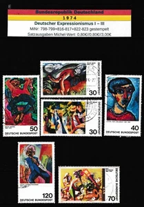BRD 1974 MiNr.:798-799,816-817+822-823 gestempelte Sätze Expressionismus I-III - Bild 1 von 1