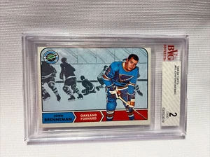 1968-69 TOPPS #83 JOHN BRENNEMAN RC Forward Oakland Seals * BGS Graded 2 GOOD - Picture 1 of 2