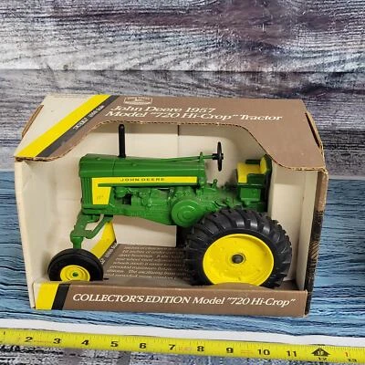 Vtg 1990 Ertl 1/16 1957 John Deere model 720 high crop diecast tractor green - Image 1 of 4