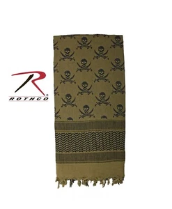 Rothco Swords And Skulls Shemagh Tactical Deser Scarf OD / Black 8539 - Picture 1 of 2