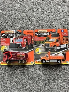 2 x Matchbox Working Rigs Garbage King XL & Highways truck van Diecast cars NEW - Picture 1 of 5