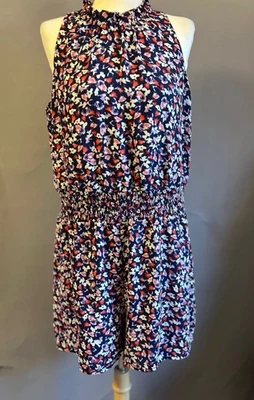 Maison Jules Purple Floral Print Romper - Size XL - Image 1 of 4