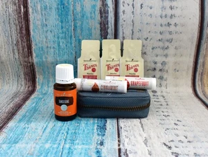 SET OF 7-Tangerine Zipper Pouch Thieves Purifier Cinnamint Grape Young Living - Picture 1 of 9
