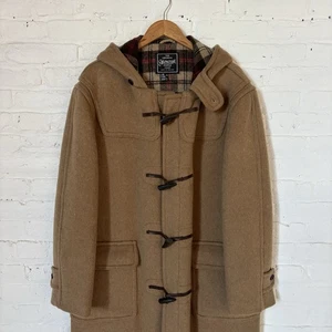 Gloverall English Duffle Coat Men's Size 42 US 52 EU England Made Beige Yellow - Picture 1 of 17