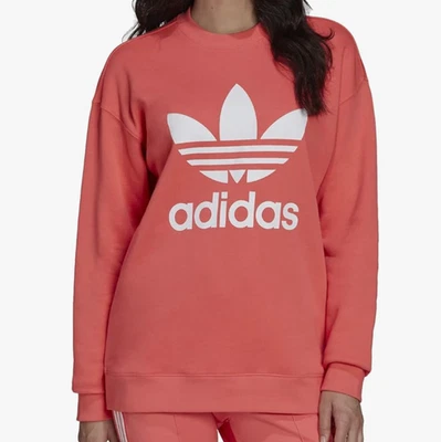 Moletom Adidas Originals Feminino Trefoil Crew Semi Turbo Rosa Tamanho GG Novo com etiquetas - Imagem 1 de 4