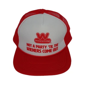 Vintage 90s Clipper Wienerschnitzel Trucker Hat Snapback Not A Party Until *** - Picture 1 of 14