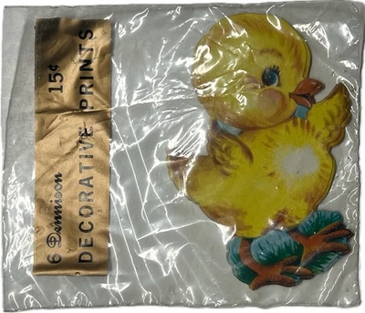 1950 Dennison Easter Chick Impresiones Decorativas Paquete ¡Bolsa Envolvedora Sellada De Colección! Foto 1 de 3