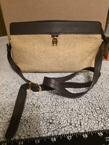 Aigner Woven Fabric & Leather Purse - Picture 1 of 24
