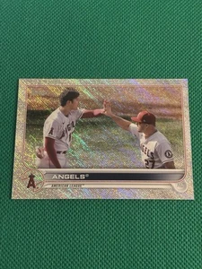 2022 Topps Series 1 Sand Foilboard Mike Trout Shohei Ohtani Angels Stadium /875 - Picture 1 of 2