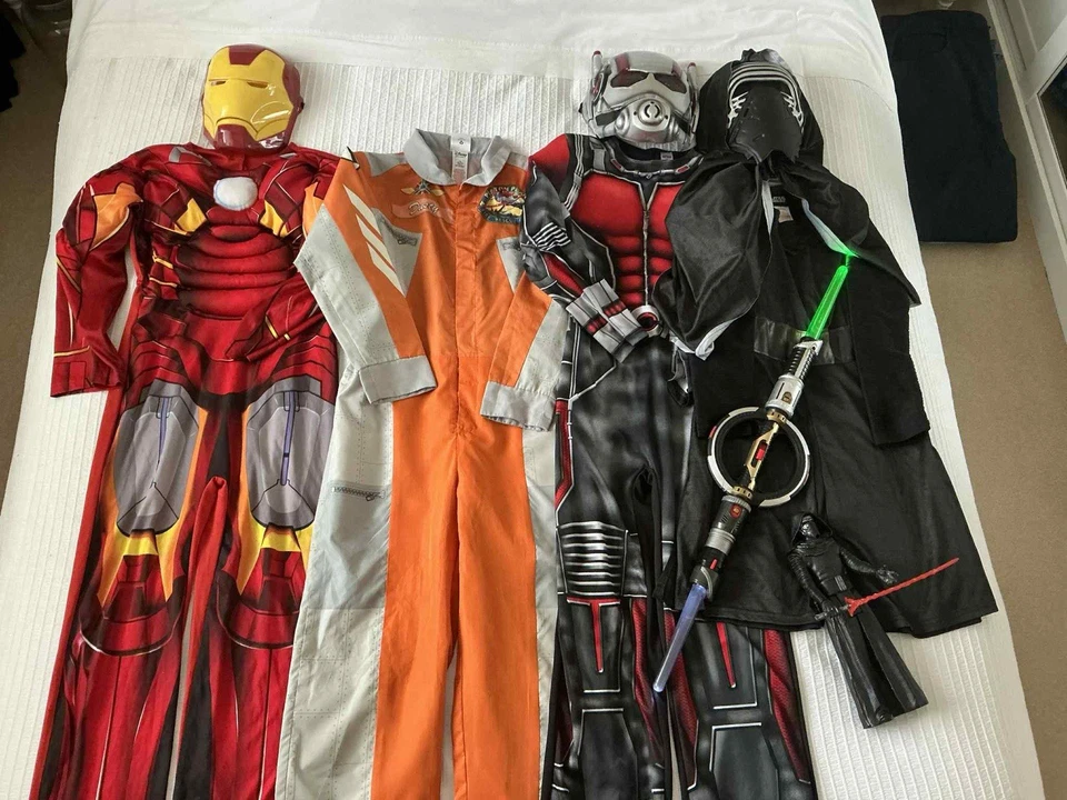 Boys Costume Bundle Age 7-8 Ironman Dusty Ant Man Kylo Ren Blade Spinner Sabre  - Image 1 of 4