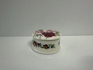 Scatola portagioie cinese rotonda in osso di rosa made in England - Foto 1 di 8