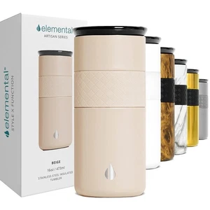 Artisan Thermobecher, Dreiwandiger Kaffee Reisebecher, Wiederverwendbar Edelstahl... - Bild 1 von 7