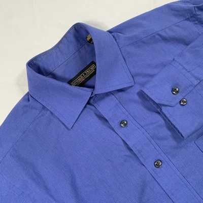 Donald J Trump Signature Collection Men’s Blue Button Up Dress Shirt 16 32/33 - Image 1 of 4