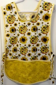 Fall Halloween Thanksgiving Pumpkin  Sunflower Adult Apron Cobbler Style - Picture 1 of 3