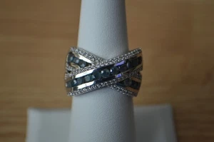 1.85ct Narsipatnam Color Change Alexandrite Ring Rhodium over Fine Silver Size 7 - Picture 1 of 19