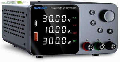 DC Power Supply, 30V 10A Bench Power Supply with Encoder Adjustment, 5V/3.6A Usb - Image 1 of 4