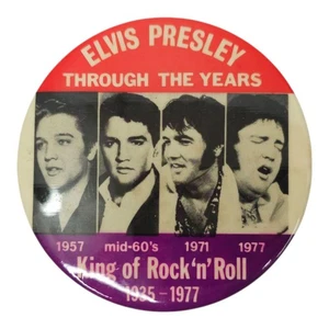 Elvis Presley Through The Years King Pinback Vintage Button Badge Memorabilia - Picture 1 of 7