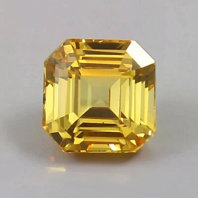Flawless 10 CtNatural Yellow Sapphire Certified Asscher  Montana Loose Gemstone - Image 1 of 4