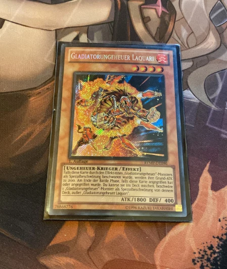 Yu-Gi-Oh! RYMP-DE096 Gladiatorungeheuer Laquari Secret Rare 1 Auflage - Bild 1 von 1