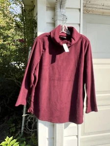NWT Talbots Soft & Cozy Pretty Maroon Fleece Turtleneck Long Sleeve 3X - Picture 1 of 3
