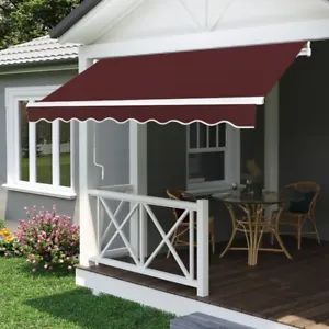 Awning Manual Outdoor Garden Canopy Patio Retractable Sun Shade Shelter250X200cm - Picture 1 of 20