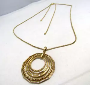 David Yurman 18K Yellow Gold Pave Diamond Stax Large Pendant Necklace 36" - Picture 1 of 17