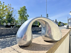 SELTENE 80ER JAHRE IKEA BIOMORPHE POLIERTE MODERNISTISCHE ALUMINIUM SKULPTUR INNENARCHITEKTUR - Bild 1 von 12