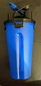 Dog Pet Travel Food and Water Bottle, Dual Chamber Design, Hike, Camping, BLUE - Bild 1 von 3