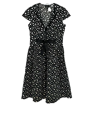 Vestido acampanado Marc Jacobs para mujer negro con lazo en la cintura talla 2 Foto 1 de 4