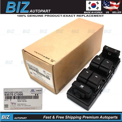 GENUINE ! Front Left Driver Window Switch For 15-19 Hyundai Sonata 93570-C1000 - Изображение 1 из 4