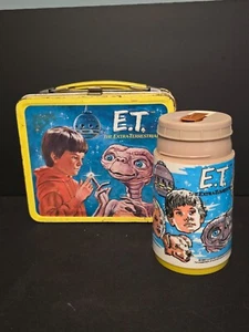 Vintage 1982 ET The Extra Terrestrial Metal Lunchbox w/ Thermos Made By Aladdin - Picture 1 of 16