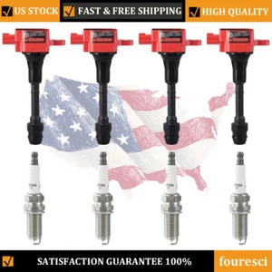 4X Pregapped IRIDIUM Spark Plug& Ignition Coil for 2005-2007 Nissan X-Trail 2.5L - Picture 1 of 11