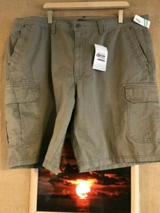 NWT Guide Series men’s flat front solid cargo brindle short size 46 x 11” zip fl - Picture 1 of 9