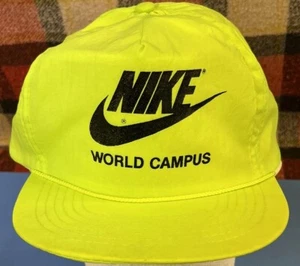 1980s/90s Nike World Campus Employee Neon Pink Snapback Hat Vintage/ - Picture 1 of 18