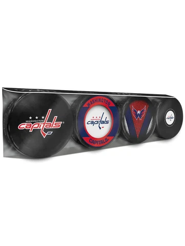 Washington Capitals Official NHL 4 Pack Puck Set Autograph-Retro-Stitch-Basic Cover