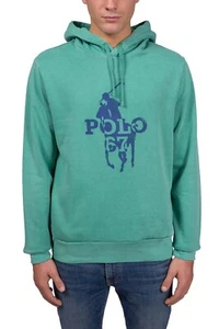 Polo Ralph Lauren Big Pony Polo 67 Fleece Hoodie Raft Green Mens Size Small - Picture 1 of 5