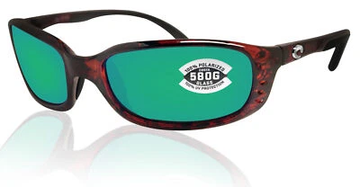 Costa Del Mar Brine Tortoise Green Mirror 580 Glass Polarized Lens BR10OGMGLP - Image 1 of 4