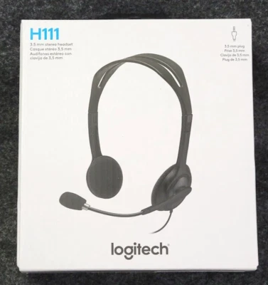 Auriculares estéreo Logitech H111 negros en la oreja - PROBADOS y FUNCIONAN Foto 1 de 4