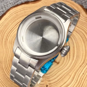 39mm Pilot Steel Sapphire Glass Watch Case Bracelet Fit NH34 NH35 NH36 ETA 2824 - Picture 1 of 20