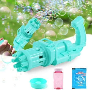 Gatling Bubble Gun Bubble Machine for Toddlers Kids, 8-Hole GREEN - Picture 1 of 4