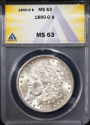Better Date 1890-O $1 Silver Morgan Dollar MS 63 ANACS # 7668905 + Bonus - Image 1 of 2