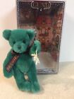 9” 1995 Gund Green Christmas Collectible Bear In Box