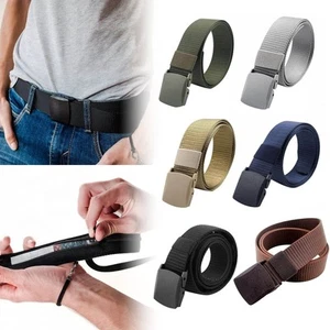 Travel Security Belt Hidden Money Pouch Wallet Pocket Waist Belt Safe Non-Metal - Picture 1 of 23