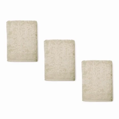 3 ТЕПЛЫХ СЕРЫХ (СЕРО-КОРИЧНЕВЫХ) текстурированных хлопковых велюровых полотенца Broyhill Jacquard 30x56 дюймов - Изображение 1 из 3