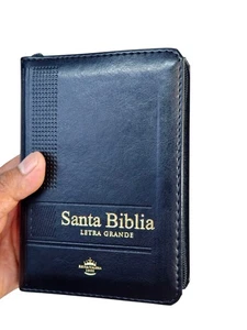 Biblia De bolsillo Con Cierre RVR,1960 negro con indice Letra 9 Puntos - Picture 1 of 6