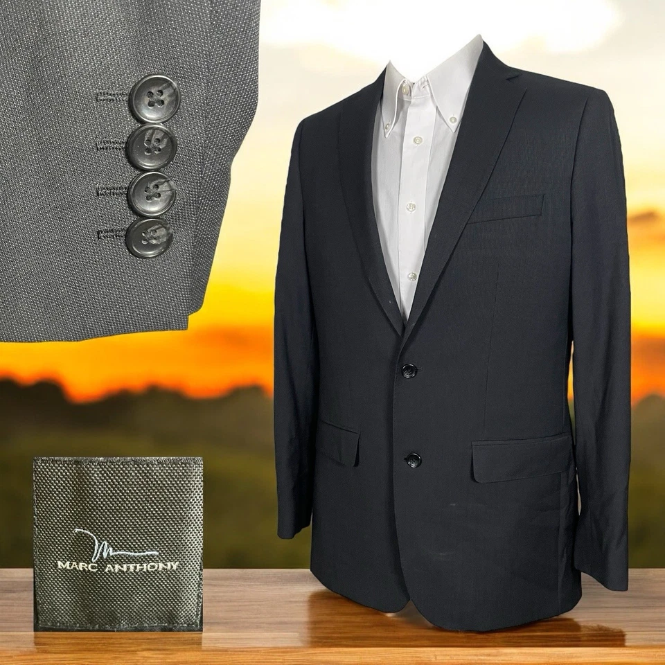 Abrigo Deportivo Marc Anthony Para Hombre 40L Delgado Negro Lana Sólida Doble Ventilación Cirujanos Foto 1 de 4