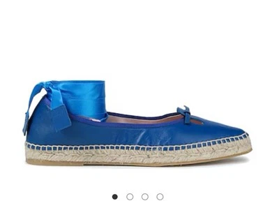 NUEVO CON ETIQUETAS Marc Jacobs Mouse Alpargata Plana 36 Azul Satinado España Ratón Cara Punta Foto 1 de 4